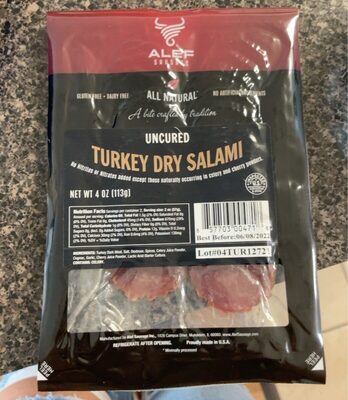 Uncured Turkey Dry Salami, Uncured Turkey