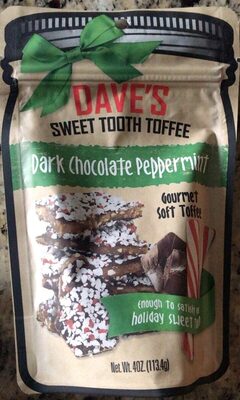 Dark Chocolate Peppermint Gourmet Soft Toffee, Dark Chocolate Peppermint