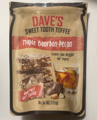 Maple Bourbon Pecan Gourmet Soft Toffee, Maple Bourbon Pecan
