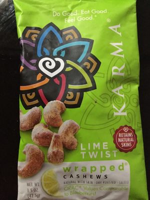 Lime Twist Wrapped Cashews, Lime Twist