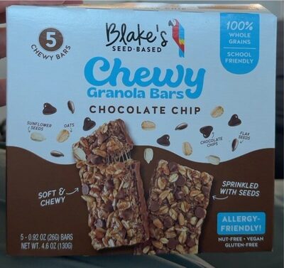 Chocolate Chip Chewy Granola Bars, Chocolate Chip