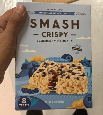 Blueberry Crumble Smashcrispy Marshmallow Rice Treats, Blueberry Crumble