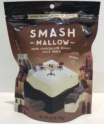 Dark Chocolate Dipped Cold Brew Snackable Marshmallows, Dark Chocolate Dipped Cold Brew