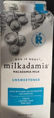 Unsweetened Macadamia Milk, Macadamia