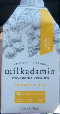 Unsweetened Macadamia Creamer, Unsweetened
