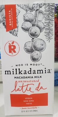 Unsweetened Latte Da Macadamia Milk, Unsweetened Latte Da