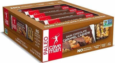 Caramel Cashew Dark Chocolate Nutrition Bars, Caramel Cashew