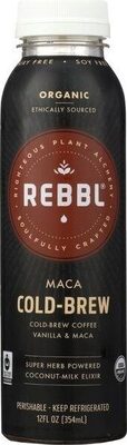 Maca Cold-Brew Coffee Organic Energizing Elixir With Cold-Brew Coffee, Vanilla & Coconut-Milk, Maca Cold-Brew Coffee