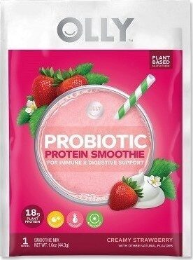 Probiotic Protein Smoothie Mix, Creamy Strawberry