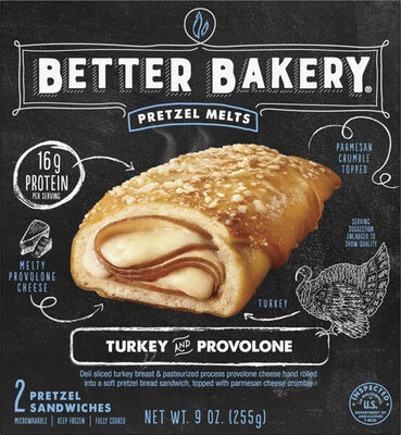 Turkey And Provolone Pretzel Melts Sandwiches, Turkey And Provolone