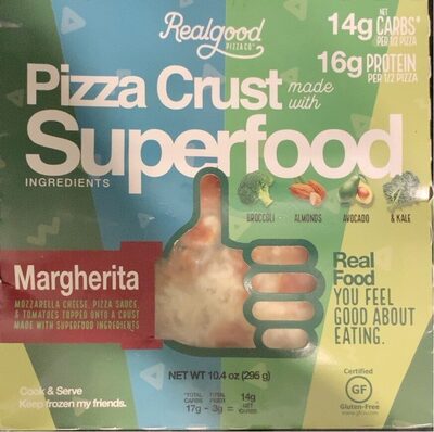 Margherita Mozzarella Cheese, Pizza Sauce, & Tomatoes Topped Onto A Crust Made With Superfood Ingredients Pizza Crust, Margherita