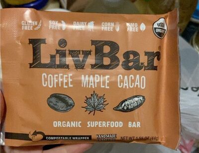 Coffee Maple Cacao Organic Superfood Bar, Coffee Maple Cacao