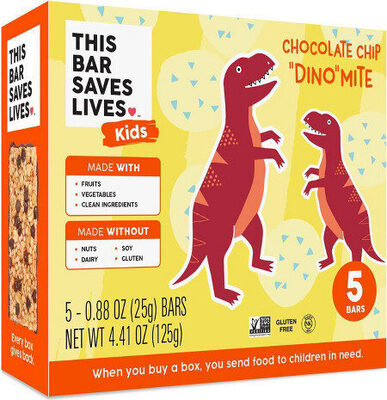 Kids Chocolate Chip ""Dino""Mite Bars, Chocolate Chip