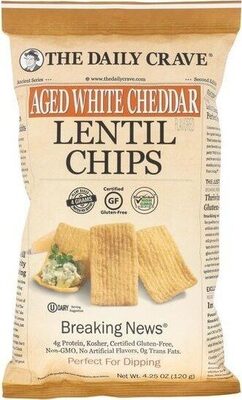 Aged White Cheddar Lentil Chips, Aged White Cheddar