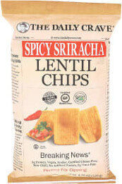 Spicy Sriracha Flavored Lentil Chips, Spicy Sriracha