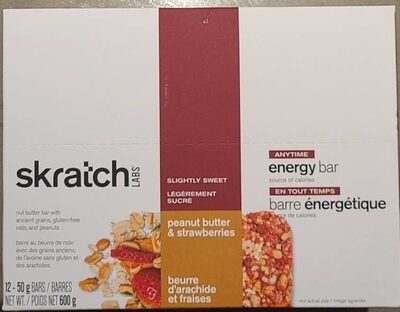 Peanut Butter & Strawberries Anytime Energy Bars With Ancient Grains, Oats, And Peanuts, Peanut Butter & Strawberries