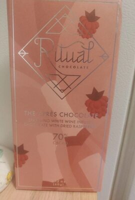 The Apres Chocolate Sparkling White Wine Infused Chocolate With Dried Raspberries