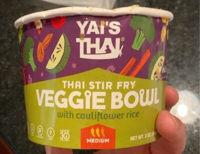 Medium Thai Stir Fry Veggie Bowl With Cauliflower Rice, Medium Thai Stir Fry