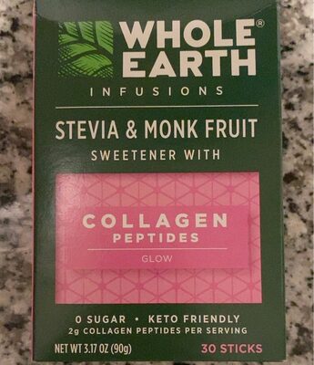 Stevia & Monk Fruit Sweetener With Glow Collagen Peptides Sticks, Stevia & Monk Fruit