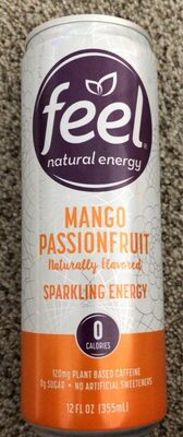 Mango Passionfruit Caffeinated Natural Energy Beverage, Mango Passionfruit
