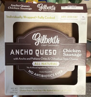 Ancho Queso Chicken Sausage With Ancho And Poblano Chiles & Chihuaha-Style Cheese, Ancho Queso