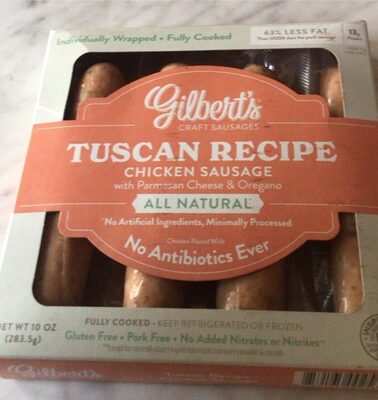 Tuscan Recipe Chicken Sausage With Parmesan Cheese & Oregano, Parmesan Cheese & Oregano