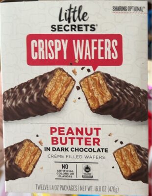 Peanut Butter In Dark Chocolate Creme Filled Crispy Wafers, Peanut Butter