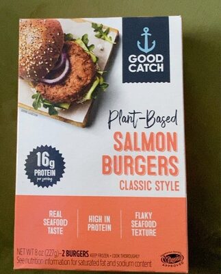 Classic Style Salmon Plant-Based Burgers, Classic Style