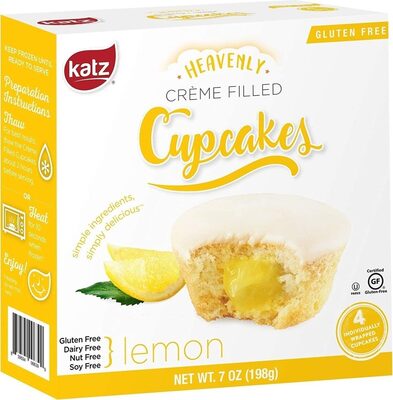 Gluten Free Lemon Heavenly Creme Filled Cupcakes, Lemon
