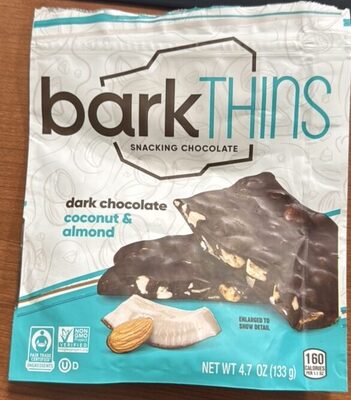 Dark Chocolate Coconut & Almond Snacking Chocolate, Dark Chocolate Coconut & Almond