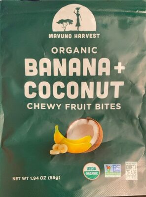 Banana + Coconut Organic Chewy Fruit Bites, Banana + Coconut
