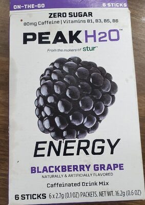 Blackberry Grape Energy Caffeinated Drink Mix, Blackberry Grape