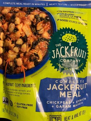 Chickpeas + Spinach + Garam Masala Complete Jackfruit Meal, Chickpeas + Spinach + Garam Masala