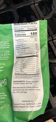 Organic Sprouted Pumpkin Seeds With Sea Salt, Sea Salt