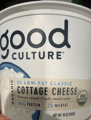 Low-Fat Classic Organic 2% Small Curd Cottage Cheese, Low-Fat Classic