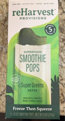 Super Greens Detox Superfood Smoothie Pops, Super Greens