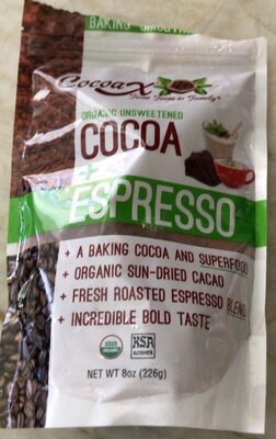 Unsweetened Organic Cocoa + Espresso, Unsweetened