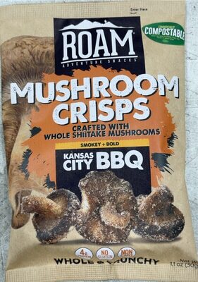 Smokey + Bold Kansas City BBQ Whole & Crunchy Mushroom Crisps, Smokey + Bold Kansas City BBQ