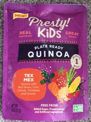 Tex Mex Plate Ready Quinoa With Red Beans, Corn, Carrots, Tomatoes And Onions, Tex Mex