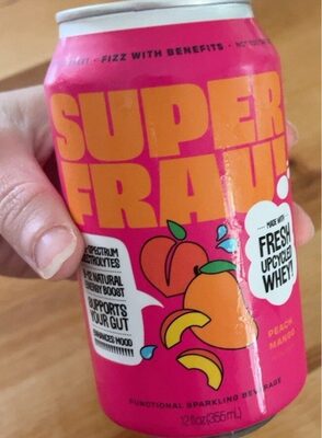 Peach Mango Flavored Upcycled Fizzy Whey Drink, Peach Mango