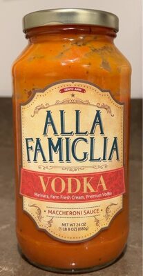 Vodka Maccheroni Sauce, Vodka