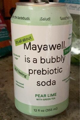 Pear Lime Green Tea Bubbly Prebiotic Tonic, Pear Lime Green Tea