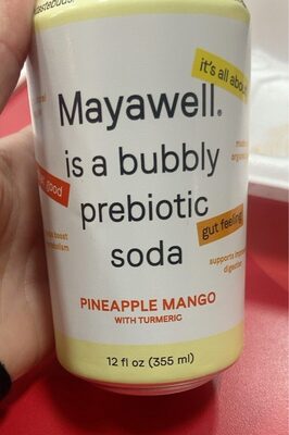 Pineapple Mango With Turmeric Prebiotic Soda, Pineapple Mango