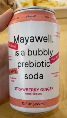 Strawberry Hibiscus Ginger Bubbly Prebiotic Tonic, Strawberry Hibiscus Ginger