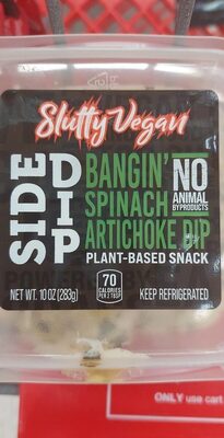 Bangin' Spinach Artichoke Side Dip Plant-Based Snack, Bangin' Spinach Artichoke