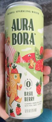 Basil Berry Flavored Herbal Sparkling Water, Basil Berry