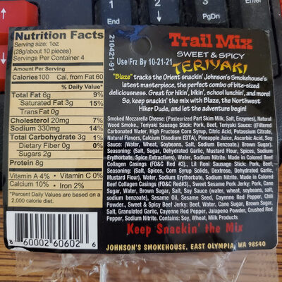 Sweet & Spicy Teriyaki Smoked Mozzarella Cheese, Teriyaki Sausage Stick, Lil' Roni Sausage Stick, Sweet Sesame Pork Jerky, Sweet & Spicy Beef Jerky Trail Mix, Sweet & Spicy Teriyaki
