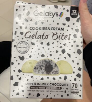 Cookies & Cream Gelato Bites Dipped In White Chocolate, Cookies & Cream