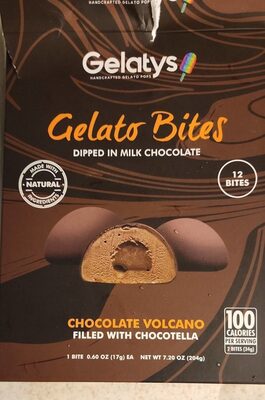 Chocolate Volcano Gelato Bites Dipped In Milk Chocolate, Chocolate Volcano