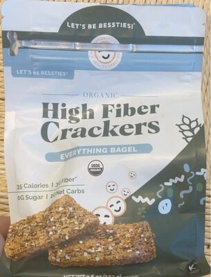 Everything Bagel Organic High Fiber Crackers, Everything Bagel